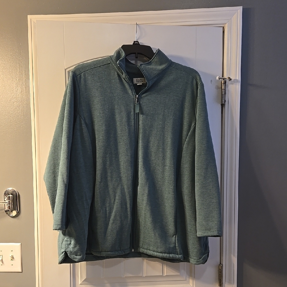 Womens Teal Full-Zip Jacket 3x Croft & Barrow